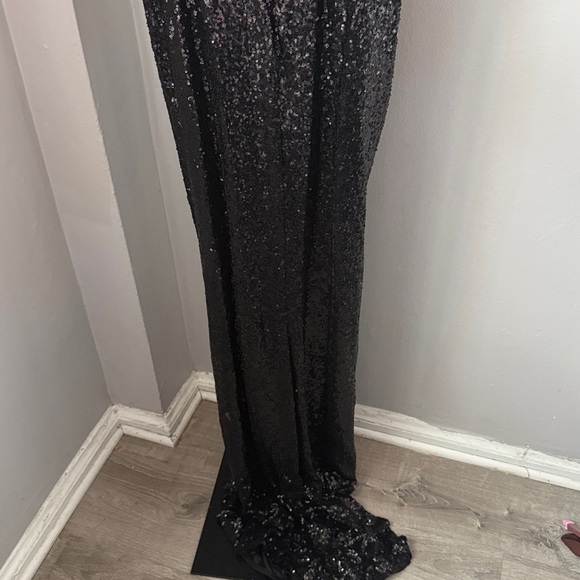 Glow Dress Black Sequin Rhinestone Open Back Prom Formal Homecoming NWT - Picture 15 of 15